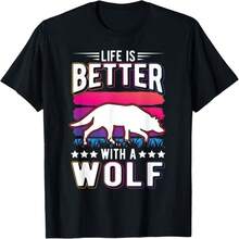 Is Better With A Wolf T-Shirt - Black 11 - View 1