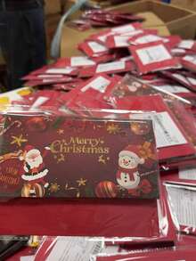 1/3 piezas Sobres de dinero navideños, Monedero de regalo de Navidad con 10 ranuras para tarjetas, Bolsa de dinero sorpresa navideña, Portador de tarjetas de regalo de Navidad, Cartera de dinero de Santa Feliz