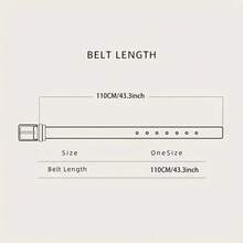 1pc Punk Style Metal Rivet Belt, Casual Everyday Wear Adjustable Belt For S - Blue - View 2