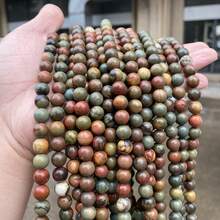 Hạt đá tròn tự nhiên 15 inch 4/6/8/10/12mm, bao gồm ngọc bích/mã não/ngọc lam/pha lê, thích hợp để làm đồ trang sức tự làm, vòng tay, vòng cổ, chữa bệnh luân xa - Nhiều màu - Xem 96