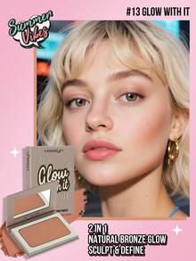 MISSLYN-GLOW WITH IT 古铜粉，粉饼，哑光古铜粉，易于涂抹，持久显色，冷色调轮廓，打造自然妆容，面部塑形粉，保湿滋养，蕴含 Murumuru 黄油混合物，全天焕发光彩，经皮肤科医生测试。 - #13 GLOW WITH IT - 查看 3