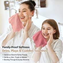 Baby Washcloths,Muslin Burp Cloths Towels For Newborns,Absorbent Cotton Bath Face Towel ,5 Pack, 12x12 Inches (Rosy Embrace) - Nhiều màu - Xem 4