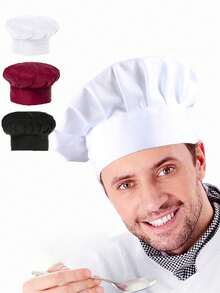 2pcs Adjustable Elastic Chef Hats For Adults, Baking Kitchen Cooking Chef Caps - Multicolor - View 4
