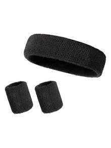 Bộ 3 món băng đeo cổ tay và băng đô thể thao - Bộ băng đeo cổ tay và băng đô unisex, phù hợp cho tập luyện, lễ hội Halloween và các dịp khác, thích hợp cho trang phục mùa hè. - Nhiều màu - Xem 16