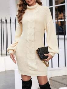 Damen Mode einfarbiger strukturierter Strickpullover, geeignet für den Alltag, Feiertage und Urlaub