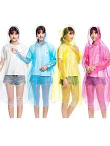 Disposable Pocket Raincoat, Disposable Thickened Raincoat With Windproof Hood, Portable Waterproof Rain Poncho, Suitable For Travel And Outdoor Activities - Transparent Disposable Storage Bag, Suitable For School Use, Can Be Used As Learning Supplies. - Multicolor - View 9