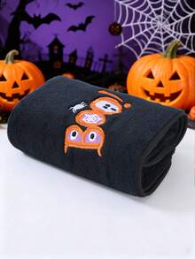 2pcs/1pc Coral Fleece Fairy Tale Black Evil Pumpkin Bathroom Decorative Towel, Soft Absorbent Non-Shedding Unisex Beach/Bath Towel, Large Size For Home, Outdoor, Swimming Pool, Nap Blanket Shower Towels For Beaty Salon, Hotel Sports,Home Essentials, Towel, Skin Care Bath Towel Sheet
