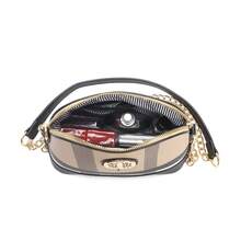 Tepilte's Fashionable Design Small Dome Women's Crossbody Bag, Multi-Pocket Single-Shoulder Bag With Chain Messenger Bag, Double-Closed Zipper Lock, Small And Versatile Mobile Wallet, Suitable For Daily Commuting, Work And Travel - 黑色/棕褐色 - 查看 6
