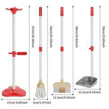مجموعة ألعاب تنظيف المنزل للأطفال (8/13 قطعة) - مكنسة وممسحة وأحواض تنظيف محاكية، تساعد على تطوير المهارات اليدوية، هدية تعليمية عملية لأعياد ميلاد الأطفال/المناسبات/عيد الميلاد