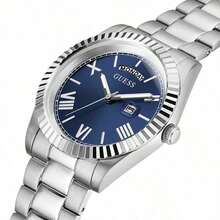 Guess Reloj para hombres - Reloj analógico de cuarzo clásico y elegante para hombres con pantalla de día/fecha, esfera negra redonda y correa de acero inoxidable bicolor plateada y dorada, adecuado para uso diario de negocios, regalo de cumpleaños para hombres GW0265G10 GW0265G11 GW0265G12 GW0265G13 GW0265G14 GW0265G4 GW0265G5 GW0265G6 GW0265G7 GW0265G8 GW0265G9