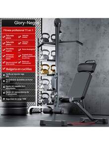 Banco Para Ejercicio Multifuncional Plegable Gym Casa - Negro - Ver 2