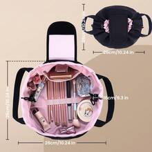 Túi đựng mỹ phẩm dây rút dáng phẳng, túi đựng đồ trang điểm du lịch cho nữ, túi đựng đồ vệ sinh cá nhân dung tích lớn, thiết kế mở phẳng tiện dụng cho mỹ phẩm và cọ trang điểm, quà tặng cho phái nữ, túi đựng đồ vệ sinh cá nhân du lịch, phụ kiện cần thiết, trang trí phòng trang điểm. - Nhiều màu - Xem 4