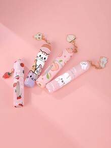 1pc 5ML Perfume Refillable Bottle With Pendant, Convenient Portable Mini Sample, Travel Size Bottom Spray Bottle With Printed Design - Multicolor - View 2