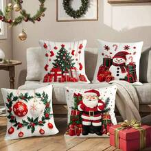 4 Pcs/1 Pc Dwarfs Love To Drink Coffee And Celebrate Christmas Happily. The Printed Super Soft Short Plush Pillowcase Is Suitable For Any Room, Sofa, Bedroom, Living Room, Home Decoration, Backrest Cover - Multicolor - View 9