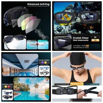 Swimming Goggles, 2 - Pack Swim Goggles Adult Men Women Youth, Anti - Fog, No Leaking