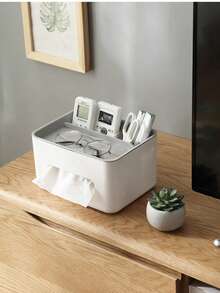 1 pièce Boîte à mouchoirs multifonctionnelle avec télécommande - Élégante et mode, idéale pour ranger vos mouchoirs de bureau.