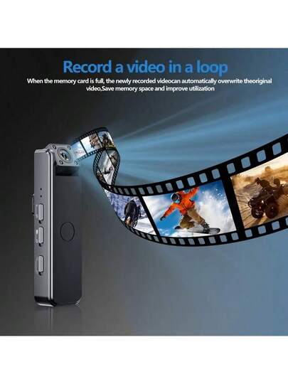 1pc Multifunctional Portable Body Camera, Intelligent Mini 1080P High Definition The Lens Can Rotate 180 Degrees, Functions Of Permanent Recording, Night Vision Wide Angle, USB Charging Law En cement, Security, Cycling, Travel Recording Life. view 8