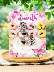 1set 9/16Holes Donut Wooden Display Stand, Rack Household Donut Display Rack Party Food Placement Rack, Flowers Butterfly Display Stand,1st Birthday Wedding Family Event Party Food Rack, Donut Display Wooden Stand, DIY Dessert Cake Decorations, Kitchen Decorations, Thanksgiving Christmas Party Kitchen Cooking Stand, 2026 New Year Decoration,Birthday Gifts, Party Gifts Favor,Babe Shower Decor,