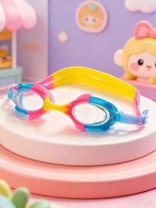 1 Piece Of Children's Anti-Fog HD Swimming Goggles, Waterproof And Anti-Fog HD Professional Diving Goggles Swimming Equipment - Silicone Earplugs Swimming Goggles, Suitable For 3-16 Years Old Children Swimming Diving Use