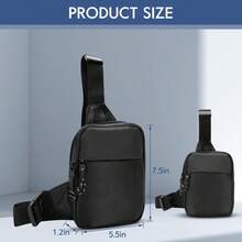 Nuevo Sling Bolsa Pecho Riñonera Bolsa Doble Bolsillo Resistente al Agua para Hombres Mujeres Deportes al Aire Correr Viajes, Negro - 1 - Ver 4