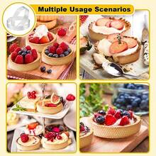Hoadoek 10 Piezas de Anillos de Tarta Circulares con Agujeros de Acero Inoxidable Pastel de Frutas Quiches Molde de Mousse de Pastel Molde para Hornear de Cocina 10Cm - como en la foto - Ver 2