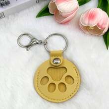 Cute Dog Paw Keychain, Cartoon Pet Hair Storage Leather Case Portable Pet Hair Memorial Keychain Pendant,Christmas,Christmas Decorations
