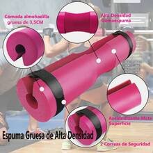 NEWYOUTH Kit Ejercicio 3 en 1, Almohadilla para Barra Gym | | Grilletes para Tobillo de Fitness | | Bandas Elasticas Resistencia, para Ejercicios Gluteos Cadera Piernas Brazos Yoga Pilates Fitness(Rosa) - 1 - Ver 4
