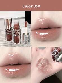 Gege Bear 1pc Glossy Hydrating Moisturizing Plump Glass-Like Lip Gloss, Long-Lasting And Non-Sticky - 彩色 - 查看 8