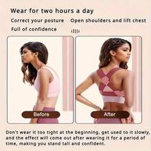 Pink Back Ring Waist Posture Support Brace For Men & Women - Adjustable Invisible Compression Support Belt For Prolonged Sitting, Reduces Neck & Back Pain, Improves Posture, Hand Washable Design, Back Posture Corrector, Comfortable Fit, Durable Construction - Pink - View 5