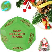 1pc 12pcs/Set Durable Neon Green Dice Game For Christmas Santa Gift Exchange, Party Activity Supplies - Green - View 2