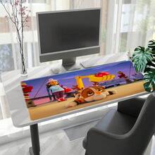 1pc Large  Mouse Pad With Festive Cartoon Pups Design - Non- Rubber Base, Washable Desk Mat For Office, Gaming, Home Decor - Holiday & Playful Characters Computer Accessory, Large Mouse Pads For Desk, School Desk Accessory, Fun Design, Functional Artwork