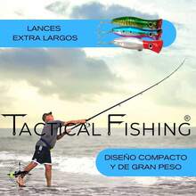 TACTICAL FISHING 3 Señuelos Popper de 43g (1.5oz) - Pack con 3 curricanes de Pesca Superficial Pesados para lances Largos.Pesca en Agua Salada y Agua Dulce: Mar, Playa, Rocas, Ríos y más. - 1 - Ver 3