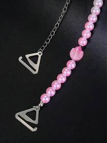 1 par de tirantes decorativos de sujetador para mujer en color rosa - Compatibles con vestidos sin espalda, con opciones de rosa/lazo/concha, cadena de pecho desmontable, de lujo ligero, versátil para reemplazar, ideal para vestidos sin espalda, blusas hombro descubierto, bodas