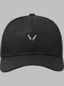 DareSee 1pc Stylish Classic Men Antler Pattern Adjustable Casual Baseball Cap, For Outdoor Music Fest Y2KFest Back To School Autumn Winter Gifts - Black - View 3