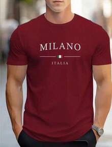 Milano Men's T-Shirt - Maroon - View 3