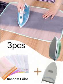 1 pieza/2 piezas/3 piezas Set de protectores de hierro premium y alfombrilla de malla resistente al calor, duradera, fácil de instalar, protectores de plancha de vapor, almohadilla protectora de planchado adecuada para uso diario, red de aislamiento de planchado gruesa para abrigos, trajes, ropa de trabajo