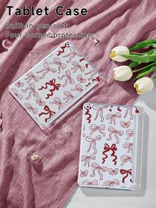 1 pieza Funda protectora para tableta con diseño de lazo, compatible con iPad de 10.ª generación, iPad Air de 11 pulgadas (M3) 2025, iPad Mini 4/5/6/7, y compatible con Kindle Paperwhite de 12.ª generación 2024, Kindle Colorsoft Signature Edition, modelos como Tab P11. Las cuatro esquinas de la funda protectora son a prueba de golpes, ligeras y fáciles de transportar.