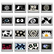 1件DIY照片模块化手链，饰有心形花朵元素，适合作为派对礼物送给朋友/情侣，适用于圣诞节、新年、万圣节、情人节等场合。设计精美，采用不锈钢材质，兼具实用性和时尚感，优雅的黑色风格，营造圣诞氛围，可用于圣诞装饰、派对穿搭、圣诞礼物、圣诞家居装饰、复古夏季风格、优雅服饰、万圣节配饰，也适合所有季节、学校、晚会、毕业典礼等场合佩戴。 - M293301 - 查看 7