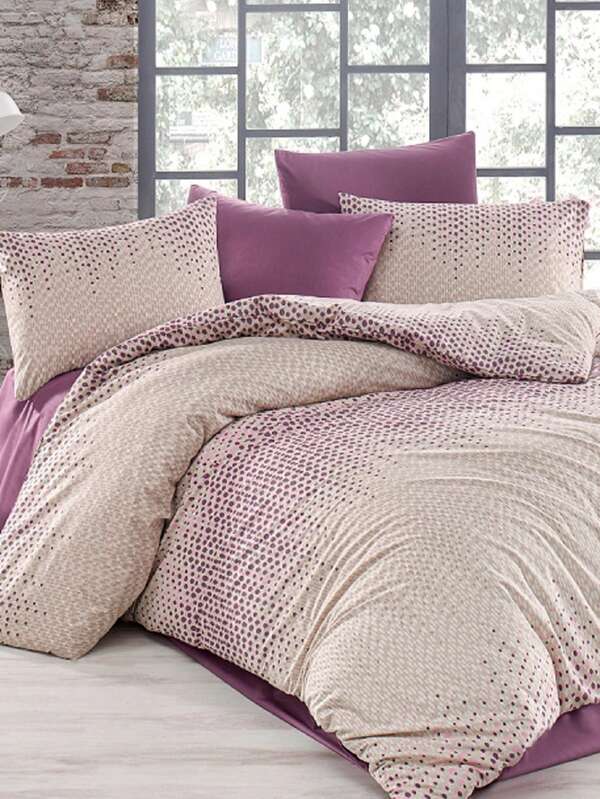 Conjunto de capa de edredom 100% algodão – tamanhos solteiro e casal, macio e respirável, design moderno – fabricado na Turquia