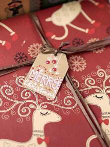 20pcs Assorted Christmas Greeting Cards - Santa Claus & Reindeer Designs, Christmas Gift Tags - Holiday Atmosphere Labels, Suitable For Gifts, Party Decorations And Supplies