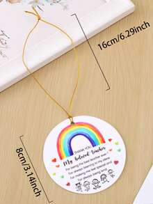 1pc 2D Flat, Christmas Teacher Decor, Teacher Pencil, Ruler, Book, Round Acrylic Pendant Ornaments, Christmas Wall Decoration, Window Hanging Memorial Gifts Decoration, Christmas Tree Hanging Ornament, Gift For Teachers