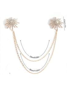 1 Stück erotisches Accessoire mit Strass-Stern Design, Körperkette, einfaches asymmetrisches Strass-Brustpflaster, Flirtrequisiten für Paar, sexy doppellagige Metallbrustkettenunterwäsche-Accessoires - Verschiedenfarbig - Übersicht 5