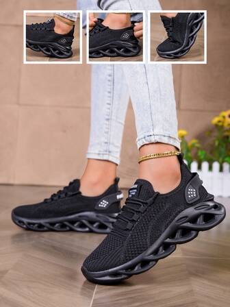 Women's Thick Sole Platform Chunky Sneakers, Mesh Breathable Casual Athletic Shoes, Lightweight Comfortable Walking Shoes