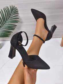 Women's Fashion Single Strap Closed Toe High Heels - Elegant Pointed Toe Pumps With Comfortable Heel, Perfect For Office, Dating, Or Evening Events