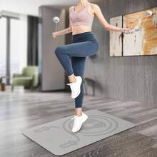 Tapete de cuerda de saltar u2013 Alfombrilla de ejercicio que absorbe los golpes para gimnasio en casa, proteccin de suelo para reducir el ruido, antideslizante para interiores y exteriores, accesorios - Gris - Ver 3