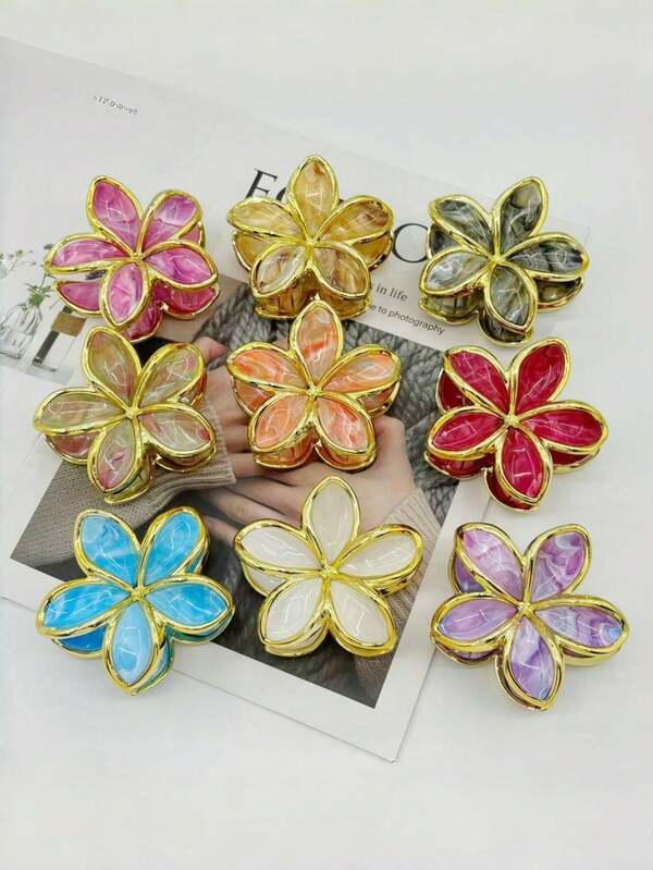 9 pièces/6 pièces/3 pièces Pinces à cheveux à motif marbré bordé, 8 cm, accessoires capillaires pour femmes, pinces à cheveux, pince à cheveux pour l'arrière de la tête, décontracté, décontracté, décontracté, fête, Noël, rue, accessoires capillaires polyvalents haut de gamme pouvant être portés toute l'année, fixation solide des cheveux à l'arrière, convient aux femmes, aux filles, aux festivals, aux cadeaux de festival et à d'autres usages quotidiens, anti-dérapant et anti-chute, convient aux cheveux épais et fins, élégantes pinces à cheveux, pince à cheveux d'hiver