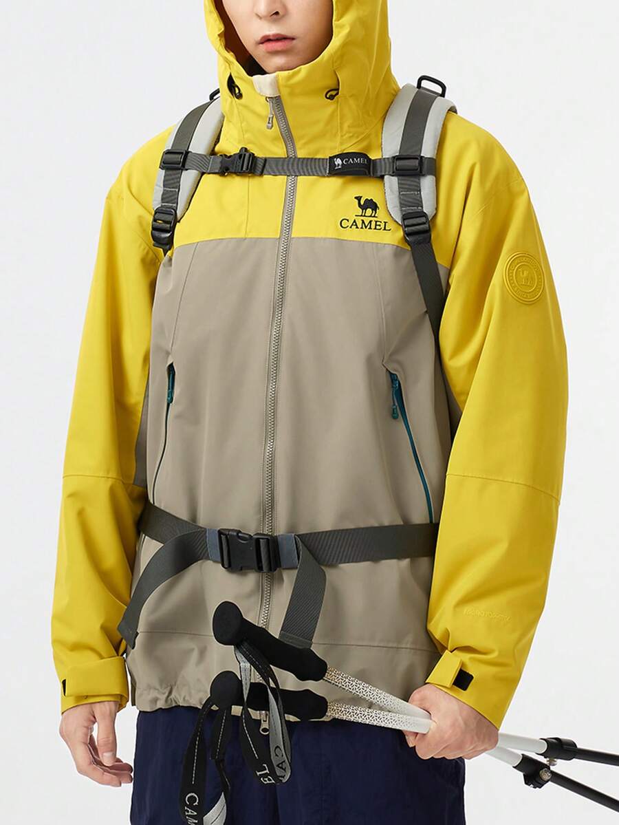 CAMEL CROWN Chaqueta de mujer para exteriores de tres en uno con forro polar desmontable resistente al agua y al viento para senderismo y montañismo cálidos