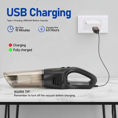 FollowBreak Aspiradora inalámbrica, aspiradora de mano 2 en 1, aspiradora portátil y ligera, adecuada para limpiar pisos, alfombras, pelo de mascotas, automóviles y sofás