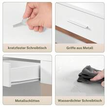 Großer Schminktisch mit LED-Beleuchtung & Spiegel, Schminktisch mit 5 Schubladen, 2 Einlegeböden, Kosmetiktisch für Mädchen, Frauen und Schlafzimmer, weiß