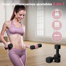 Mancuernas Ajustables para Mujer, 4 in 1 Set de Mancuernas, 2.5kg*2 Juego de Aancuernas de Peso Libre, Cada Una de 2 kg, 3 kg, 4 kg, 5 kg, con de Goma de ABS y Guantes para Ejercicio en Casa - Negro - Ver 11